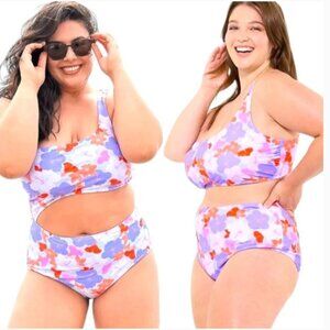 Ninety-Nine Degrees One Shoulder One-Piece Swimsuit Lush Tropics